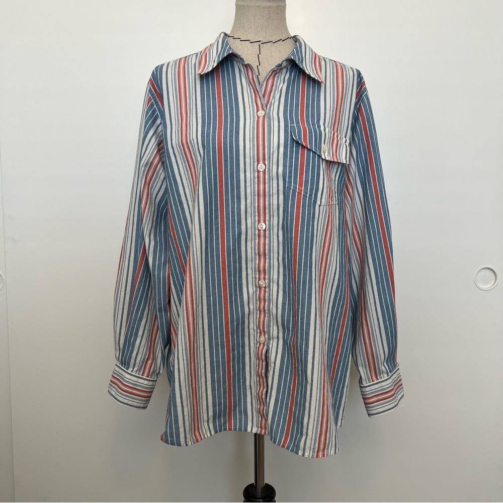 Liz Claiborne women's striped button up blouse